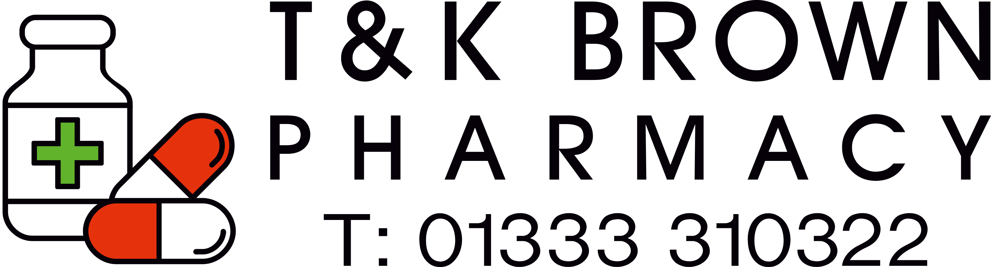 T & K Brown Pharmacy Logo